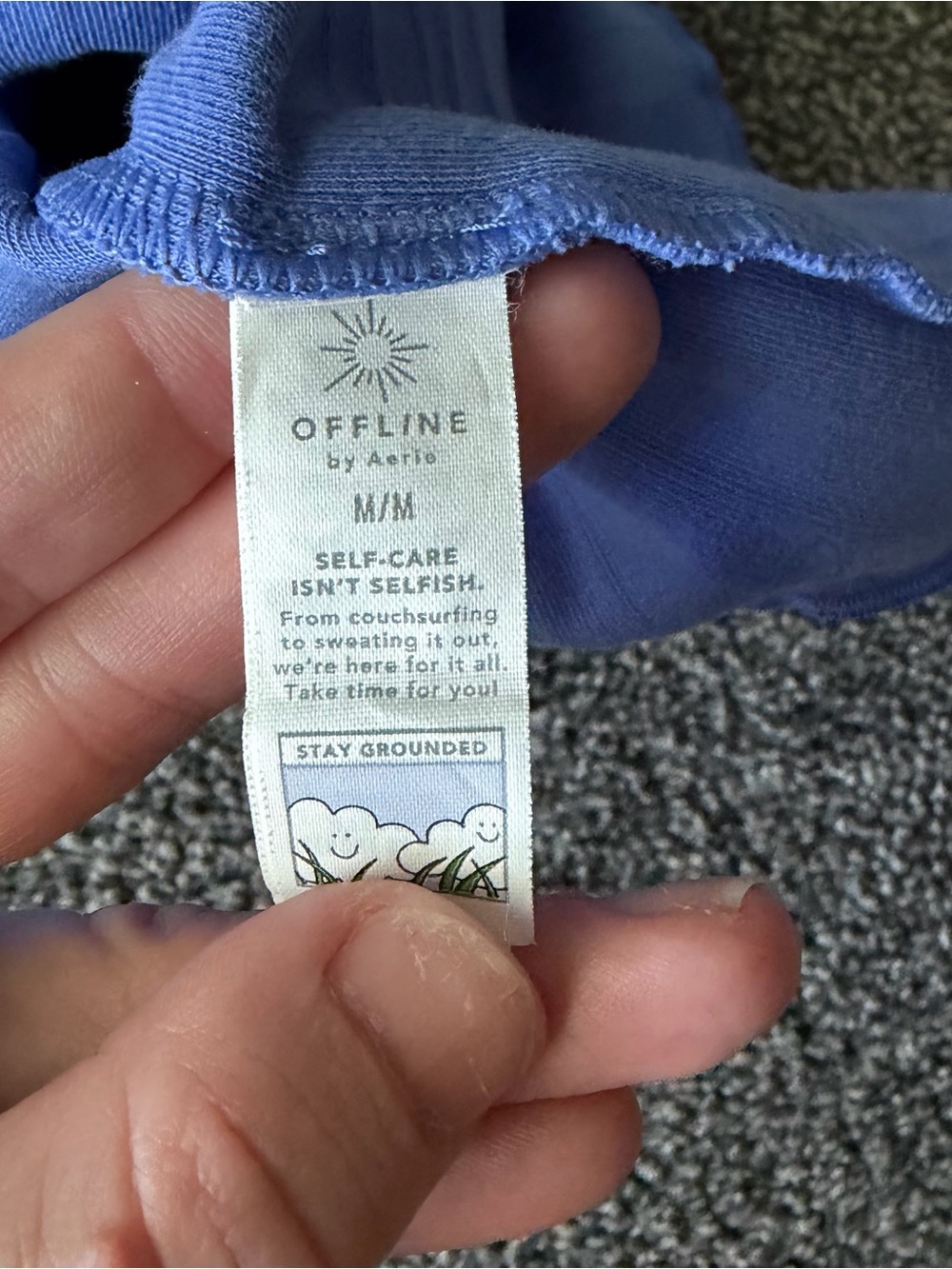 aerie Periwinkle Ribbed Square-Neck Crop Top - Picture 3 of 4